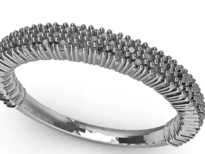 Antique Style Diamond Half Eternity Ring Band 3D print model purchase