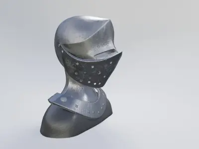 knight helmet armor Low-poly 3D model