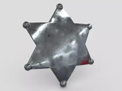 Sheriff Badge Low-poly 3D model