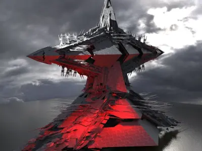 Great pyramid under construction Tower 2  3D model