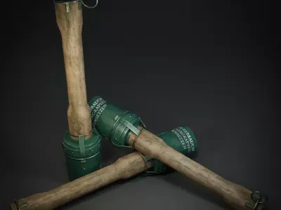 German grenade Low-poly 3D model