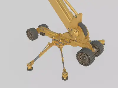 Science fiction engineering vehicle crane 3D model