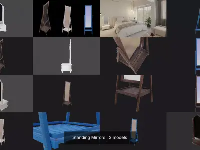 Standing Mirrors 3D Model Pack
