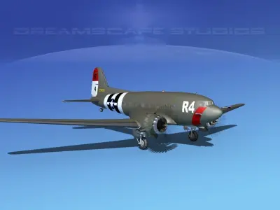 Douglas C-47 Dakota USAAF V3 3D model