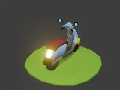 Motorbike scooter Low-poly 3D model