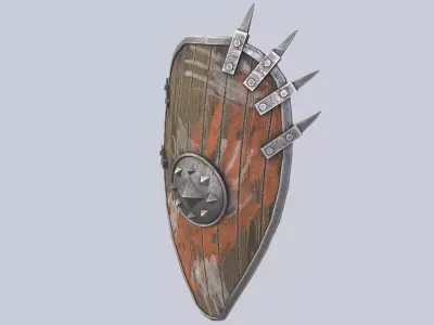 Orc shield Low-poly 3D model