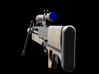 Walther WA2000 Low-poly 3D model