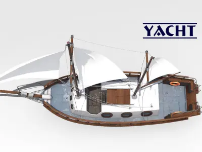 Yacht Low-poly 3D model