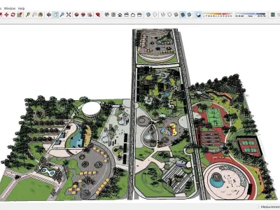 Sketchup Landscape Park H6 3D model