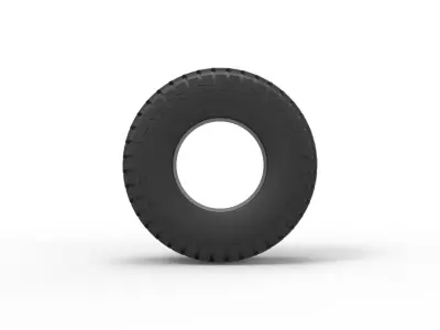 Trophy truck tire Scale 1 to 10 3D print model