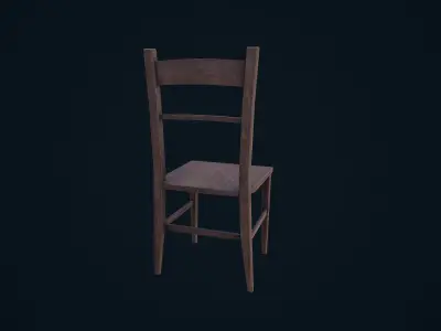 Wooden Chair Low-poly 3D model