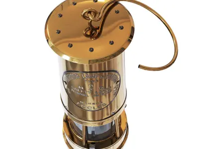 Brass and Cast Iron Miners Lantern 3D model