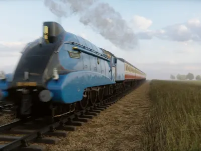 Mallard steam train 3D model