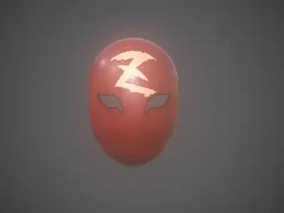 Red Mask Low-poly 3D model