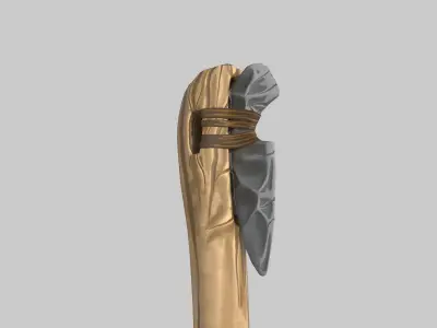 Stylized Primitive Axes with poor and improved versions Low-poly 3D model