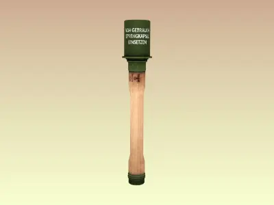 German grenade - Stielhandgranate 24 Low-poly 3D model