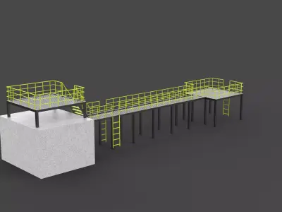 steel platform and walkway  3D model