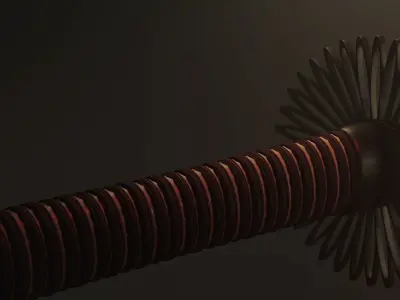 Katana 3D model - Kiki Gata Tsuba Low-poly 3D model