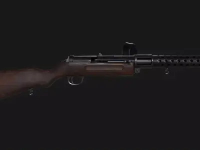 MP18 Submachine Gun Low-poly 3D model