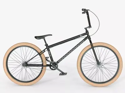 BMX Freestyle Bike  Clan Series Yellow 3D model
