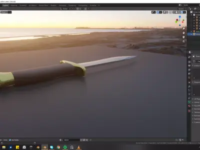 Pirate Knife Textured 3D model