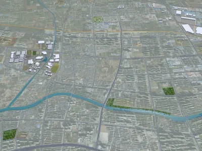 Huaian Jiangsu China 50km Free low-poly 3D model