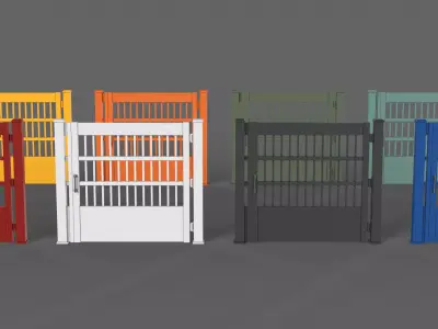 PBR Metal Gate A5 Low-poly 3D model