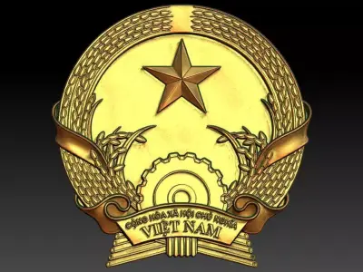 1 Vietnam national emblem CNC Relief Model 3D print model purchase