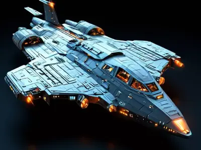 Scifi Dropship Versatile Spacecraft Model Low-poly 3D model