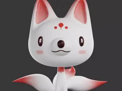 three tailed fox Free 3D model