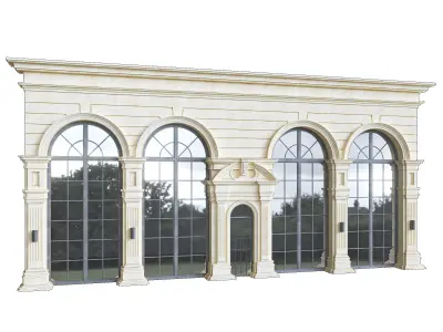 Classic Facade Element Low-poly 3D model
