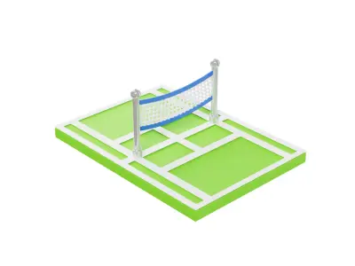 Tennis Court 3D model 6