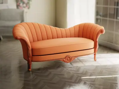 Furniture Sofa Chaise Lounge Low-poly 3D model