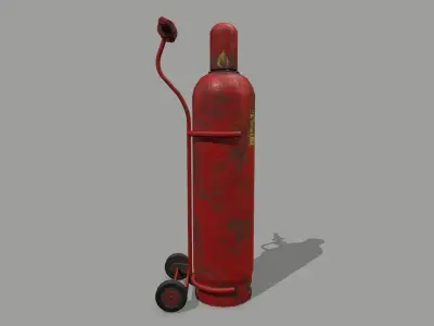 gas cylinder Low-poly 3D model 8