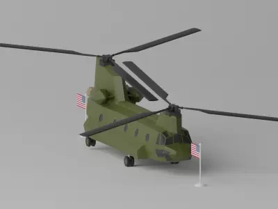 CH-47 Chinook US Army Transport Helicopter 3D model