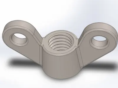 Wing nut M8 with hole 3D model