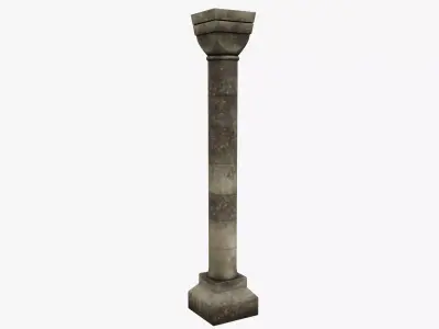 Column stone Low-poly 3D model 3