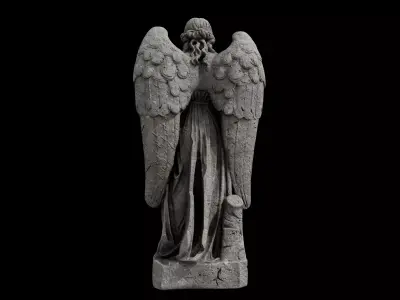 Gothic Mourning Angel Statue 3D model