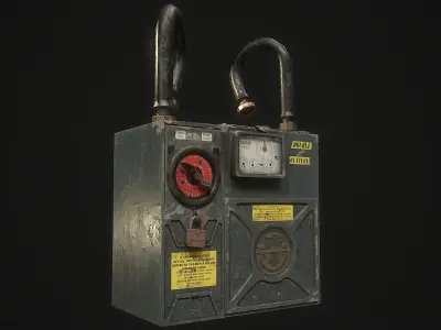 Coin-in-slot domestic gas meter Low-poly 3D model