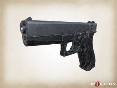 AAA FPS G-18 Pistol  Low-poly 3D model