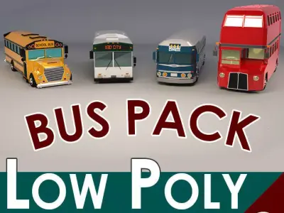 Low Poly Bus Pack