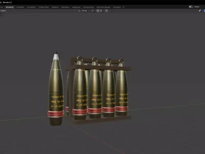 155mm howitzer shell model 3D model