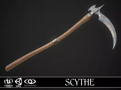 Scythe axe Low-poly 3D model