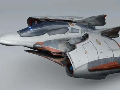 Damaged Hyper Jet Fighter 3D model