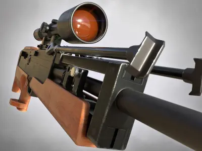 WA 2000 Sniper Rifle PBR Low-poly 3D model