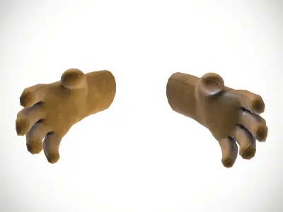 Welding Gloves Low-poly 3D model