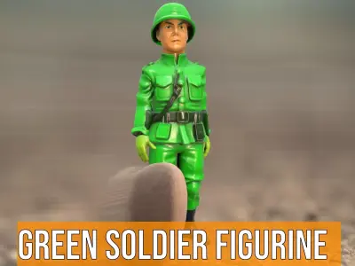 Green Soldier Figurine model pack Low-poly 3D model purchase