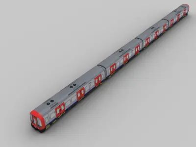 Tube Train Lowpoly  Low-poly 3D model