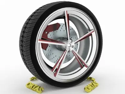 ORTAS CAR WHEEL RIM 109 GAME READY WHEEL RIM TIRE 3D model