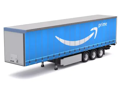 Semi Trailer Amazon Curtainsider 3D model